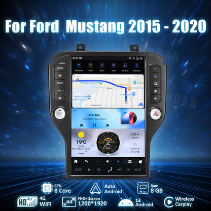 AuCar Tesla Android 13 14.5" Car Radio GPS Navigation For Ford Mustang 2015-2020