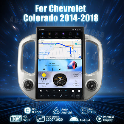 AuCar Tesla Android 13 14.4″ Car Radio GPS Navigation For Chevrolet Colorado 2014-2018