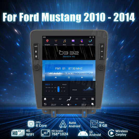 AuCar Tesla Android 12 12.1" Car Radio GPS Navigation For Ford Mustang 2010-2014