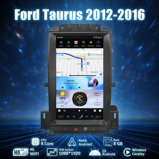 AuCar Tesla Android 13 13.6" Car Radio GPS Navigation For Ford Taurus 2012-2016