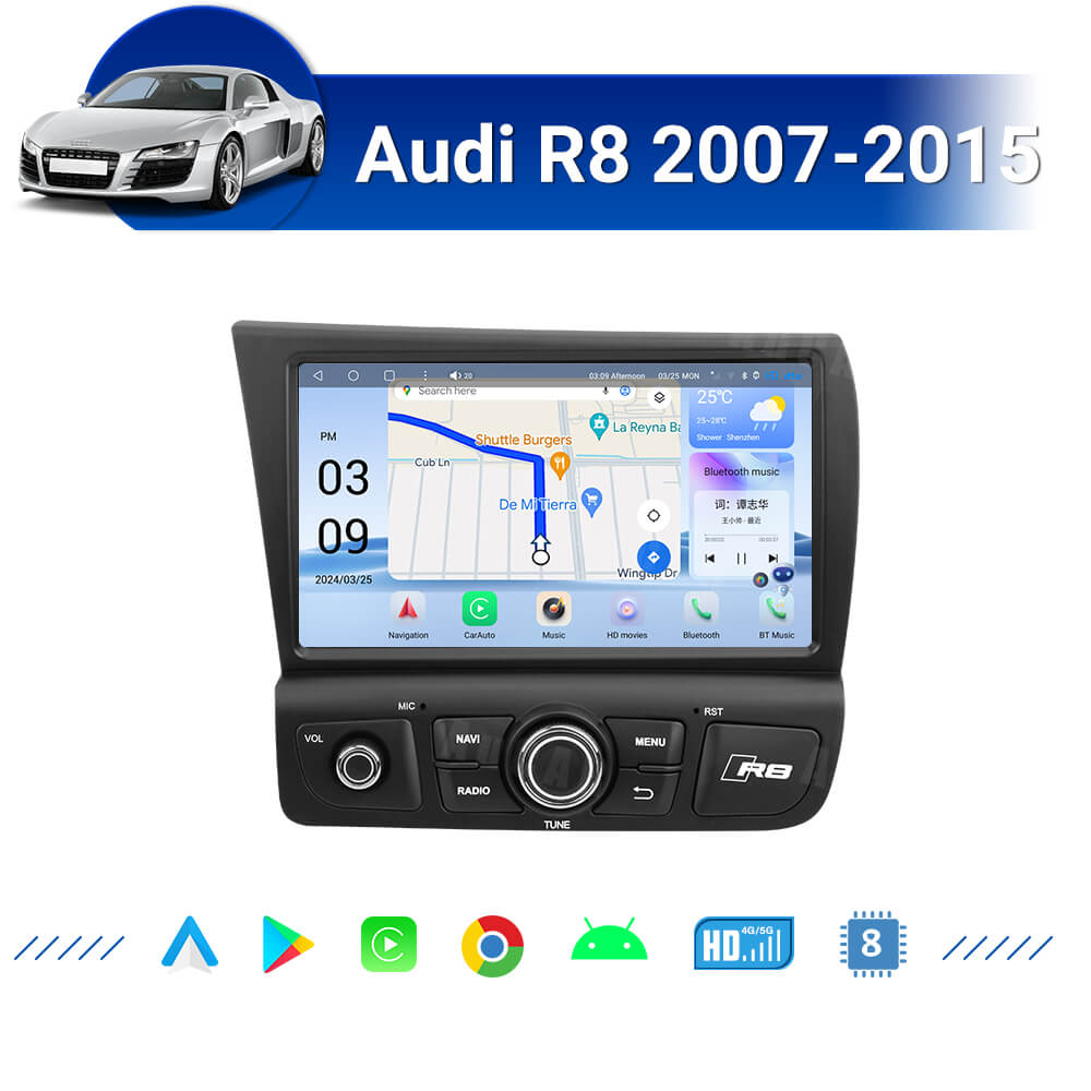 AuCar Audi R8 2007-2015 Android 13 head unit Car Radio GPS Navigation