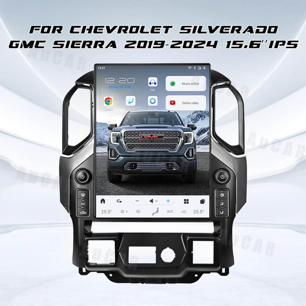 AuCar Android 15.6″ Car Radio For Chevrolet Silverado GMC Sierra 2019-2024