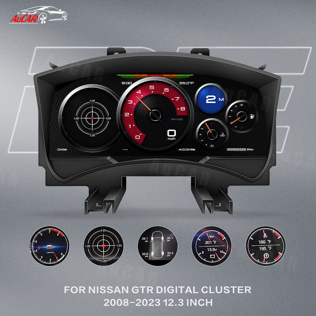 AuCAR 12.3" Linux Instrument Cluster for Nissan GTR 2008-2023 Digital Cluster
