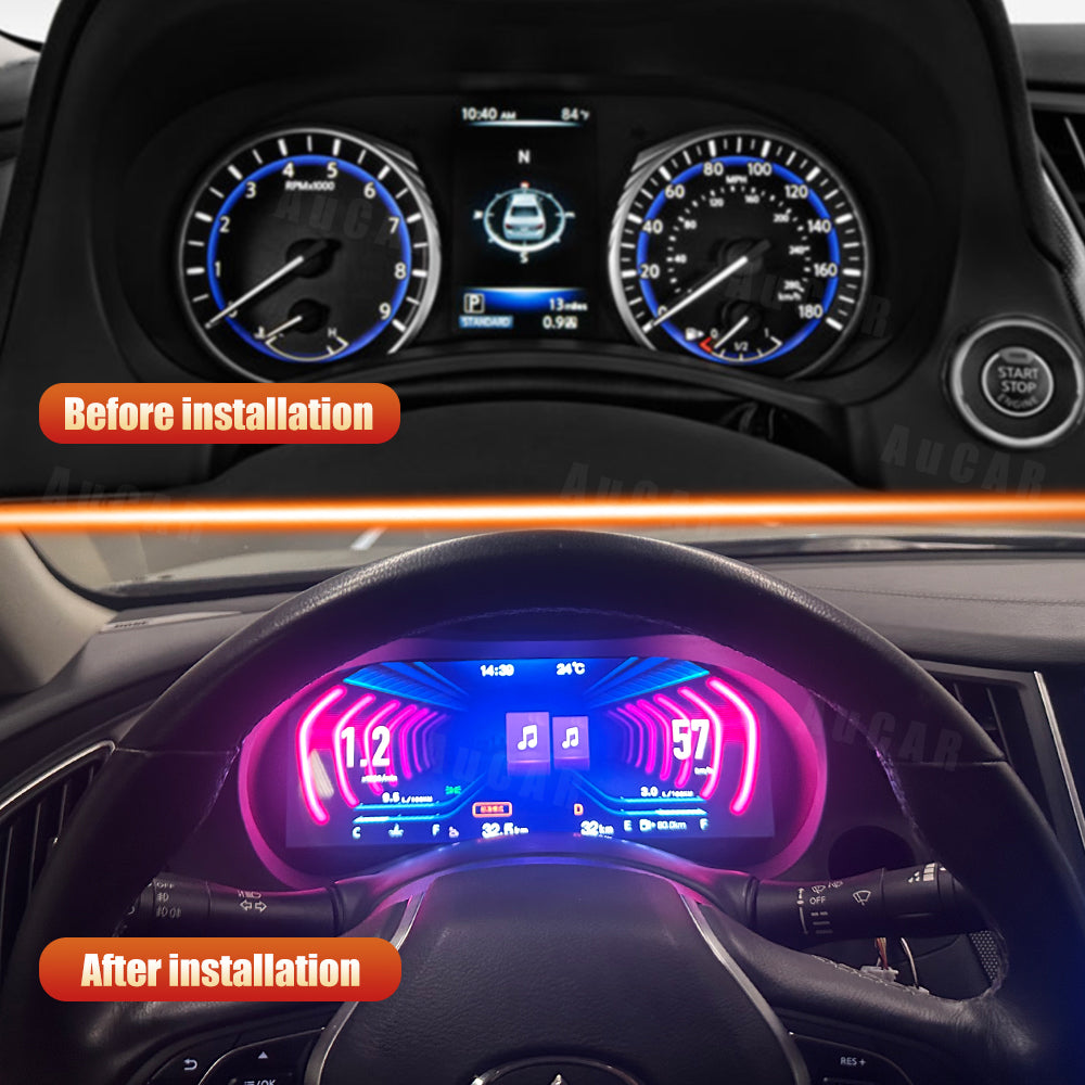 AuCAR Linux Instrument Cluster for Infiniti Q50 Q60 2014-2019 LCD Digital Cluster