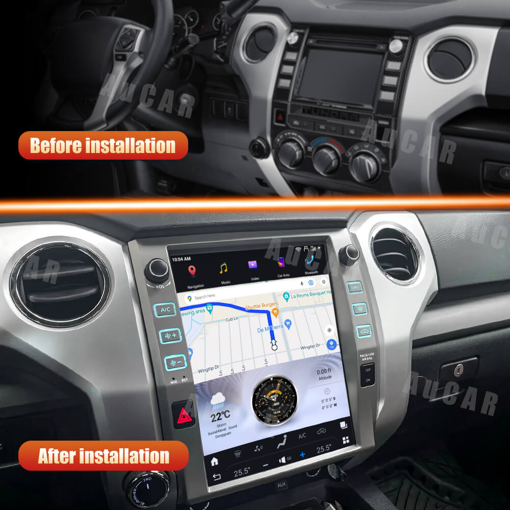 AuCar Tesla Android 13 12.1" Car Radio GPS Navigation For Toyota Tundra/sequoia 2014-2021
