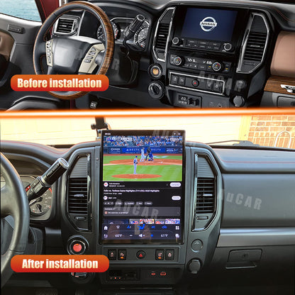 AuCar Tesla Android 13 15.6" Car Radio GPS Navigation For Nissan Titan 2020-2025