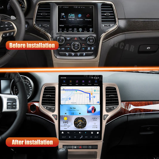 AuCar Tesla Android 13 14.5" Car Radio GPS Navigation For Jeep Grand Cherokee 2010-2013