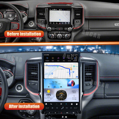 AuCar Tesla Android 13 14.4" Car Radio GPS Navigation For Dodge RAM 2019-2022