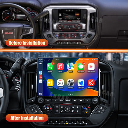 AuCar Tesla Android 13″ Car Radio GPS Navigation For GMC Sierra Chevrolet Silverado 2014-2019
