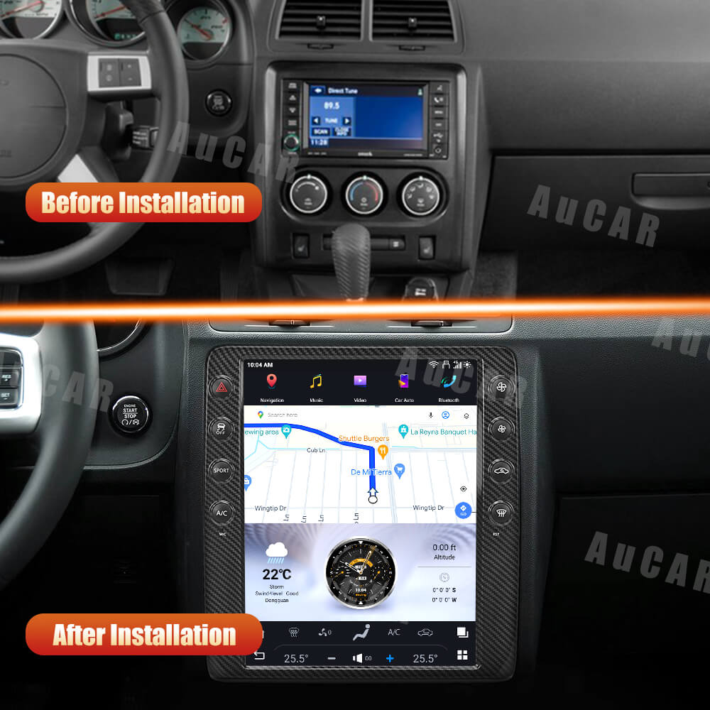 AuCar Tesla Android 13 12.1" Car Radio GPS Navigation For Dodge Challenger 2008-2014