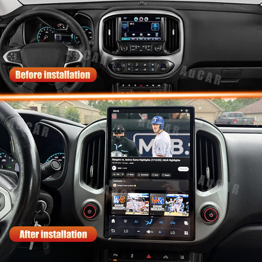 AuCar Tesla Android 14.4″ Car Radio GPS Navigation For Chevrolet Colorado Canyon 2019-2023