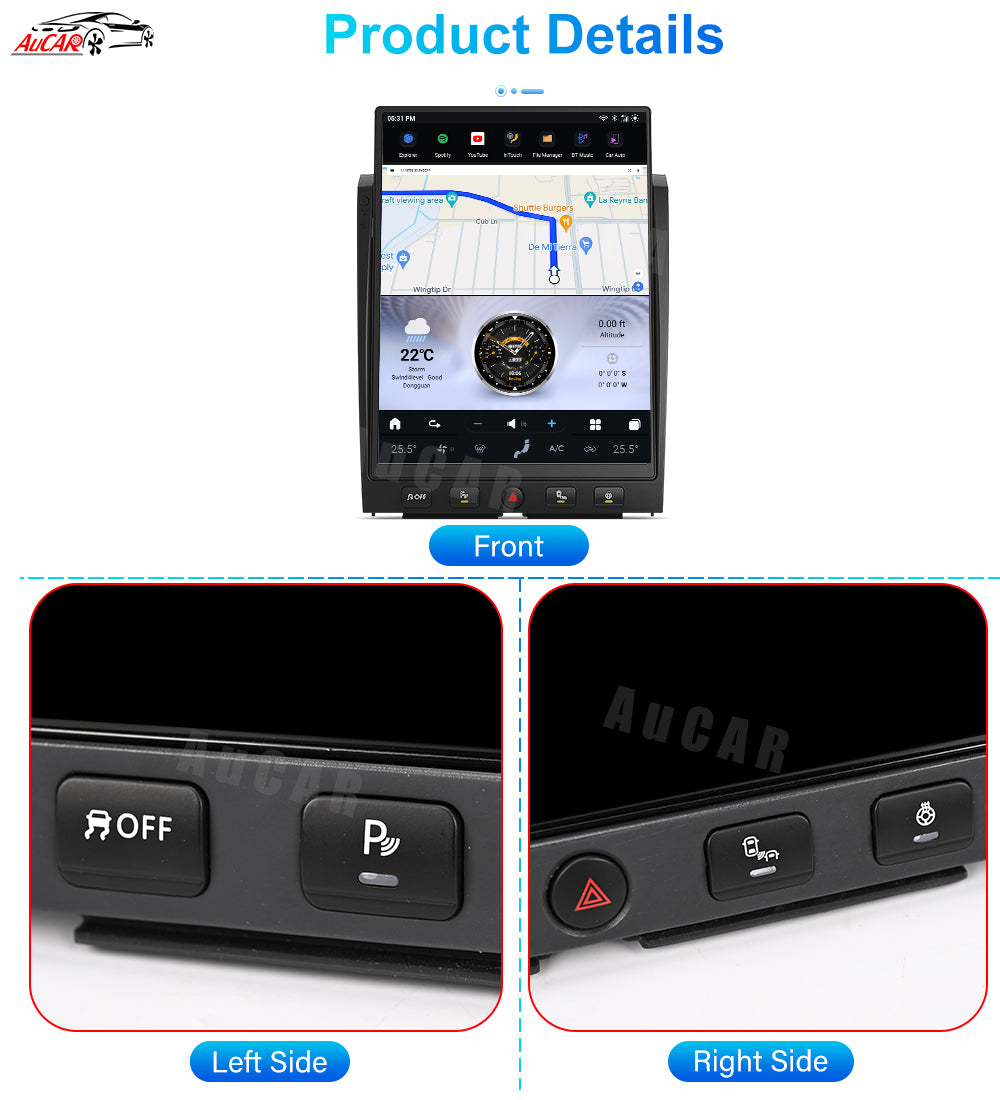 AuCar Tesla Android 15.6" Car Radio GPS Navigation For Nissan Titan 2016-2019