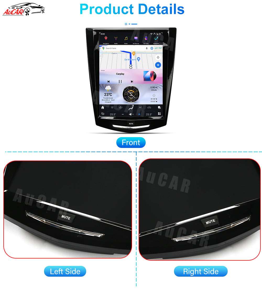 AuCar Tesla Android 13 10.4" Car Radio GPS Navigation For Cadillac Escalade ATS XTS SRX CTS 2014-2018