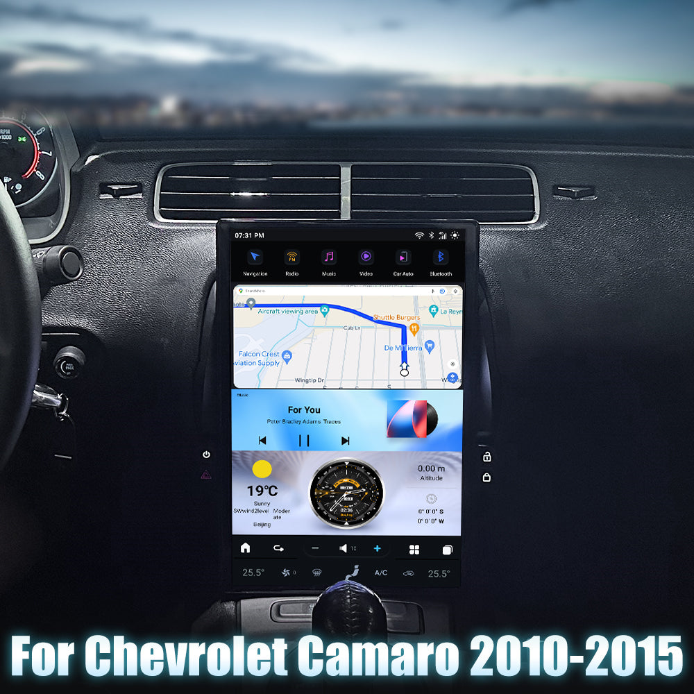 AuCar Tesla Android 13 14.5" Car Radio GPS Navigation For Chevrolet Camaro 2010-2015