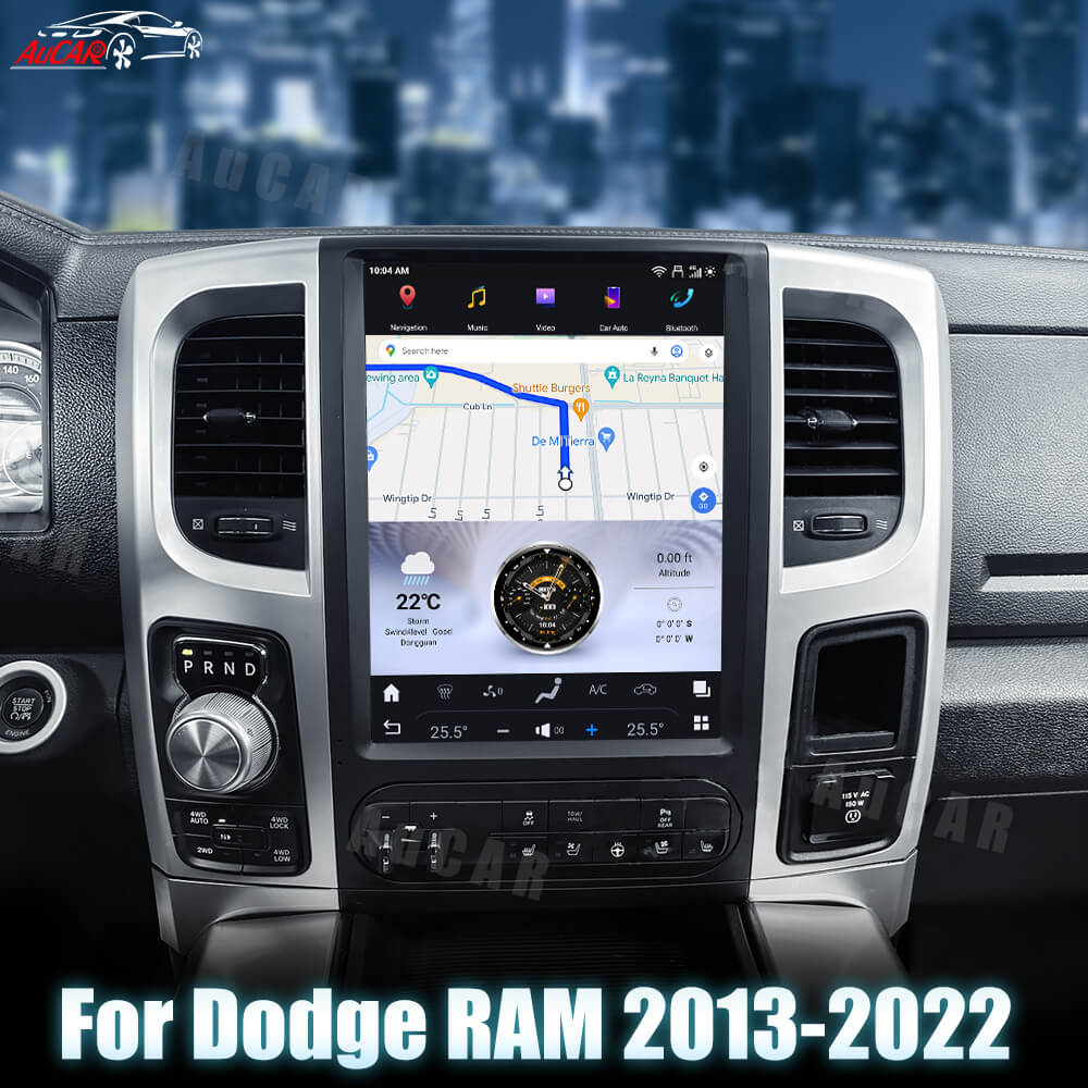 AuCar Tesla Android 13 12.1" Car Radio GPS Navigation For Dodge Ram 2013-2022