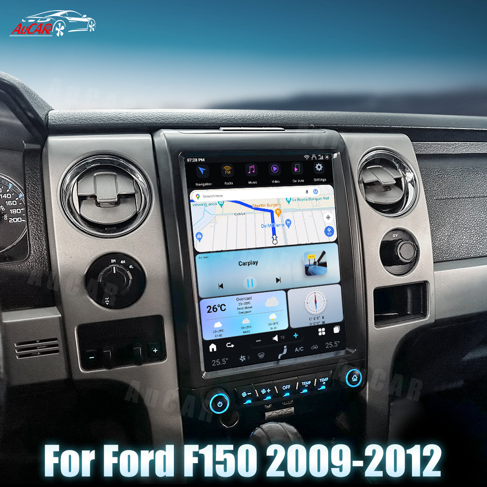 AuCar Tesla Android 13 12.1" Car Radio GPS Navigation For Ford F150 2009-2012
