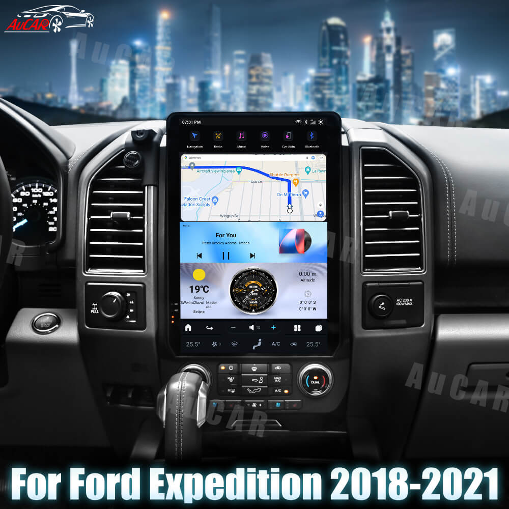 AuCar Tesla Android 13 14.5″ Car Radio GPS Navigation For Ford Expedition 2018-2021
