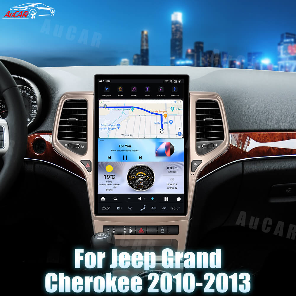 AuCar Tesla Android 13 14.5" Car Radio GPS Navigation For Jeep Grand Cherokee 2010-2013