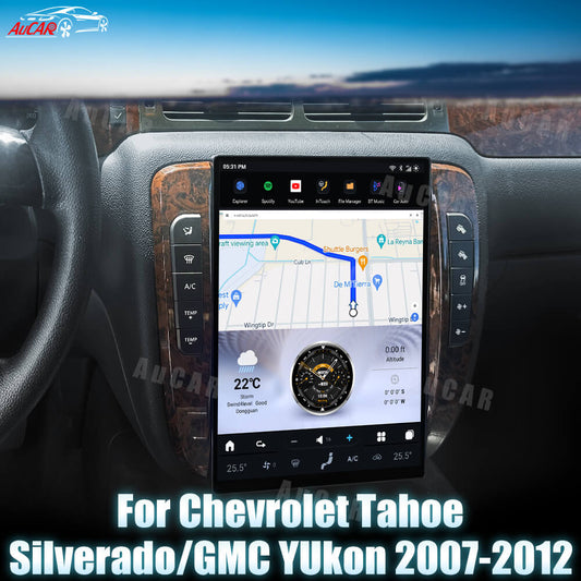 AuCar Tesla Android 13 14.5" Car Radio GPS Navigation For Chevrolet Tahoe/Silverado/GMC Yukon 2007-2012