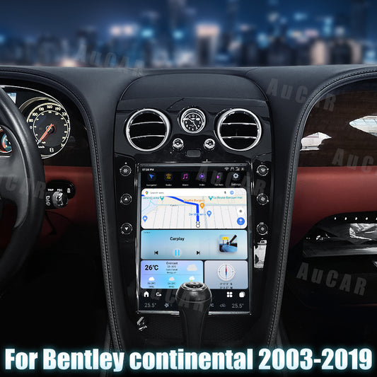 AuCar Tesla Android 13 12.1" Car Radio GPS Navigation For Bentley Continental GT GTC Bentley Flying Spur 2003-2019