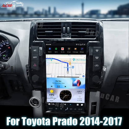 AuCar Tesla Android 13 13.6" Car Radio GPS Navigation For Toyota Prado 2014-2017