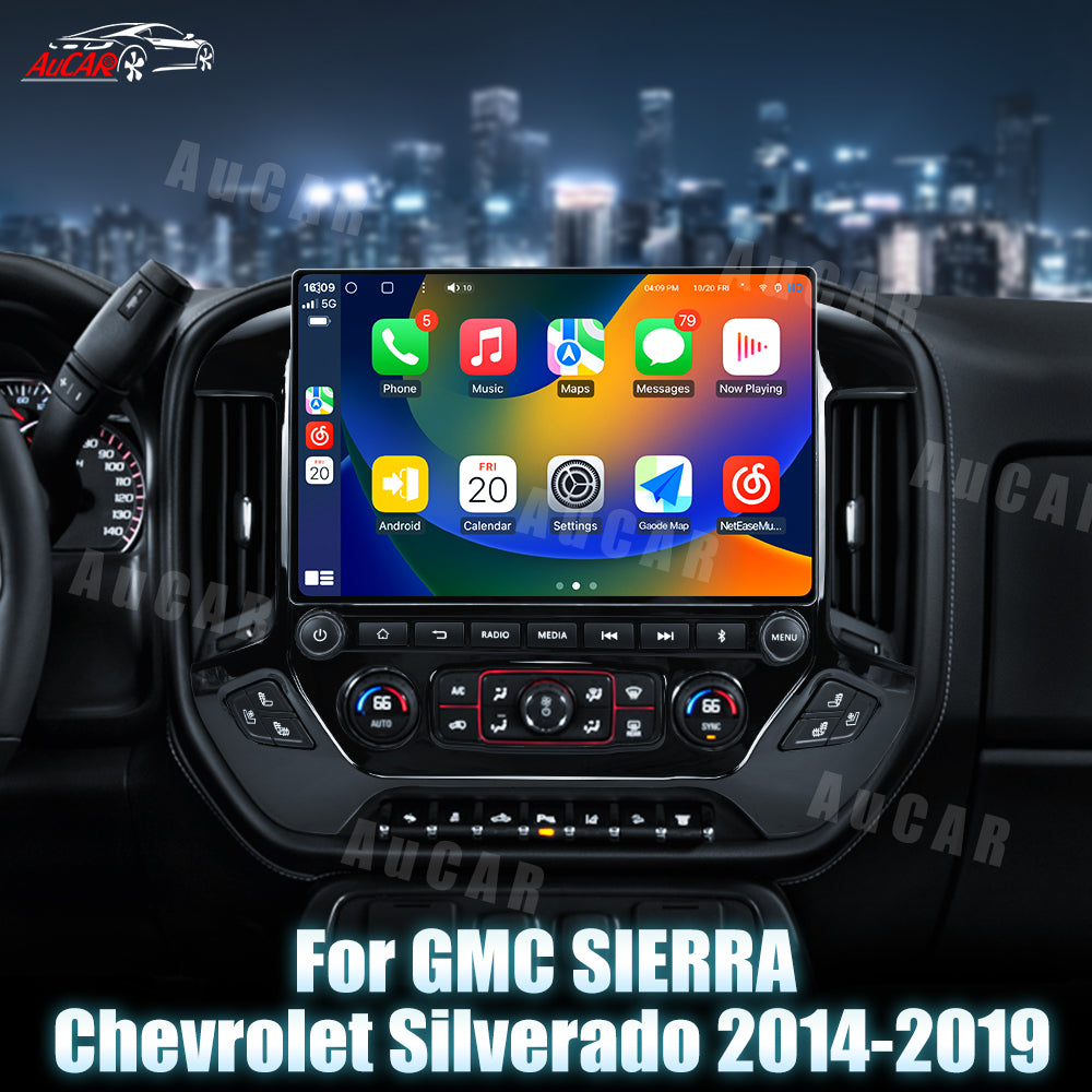 AuCar Tesla Android 13″ Car Radio GPS Navigation For GMC Sierra Chevrolet Silverado 2014-2019