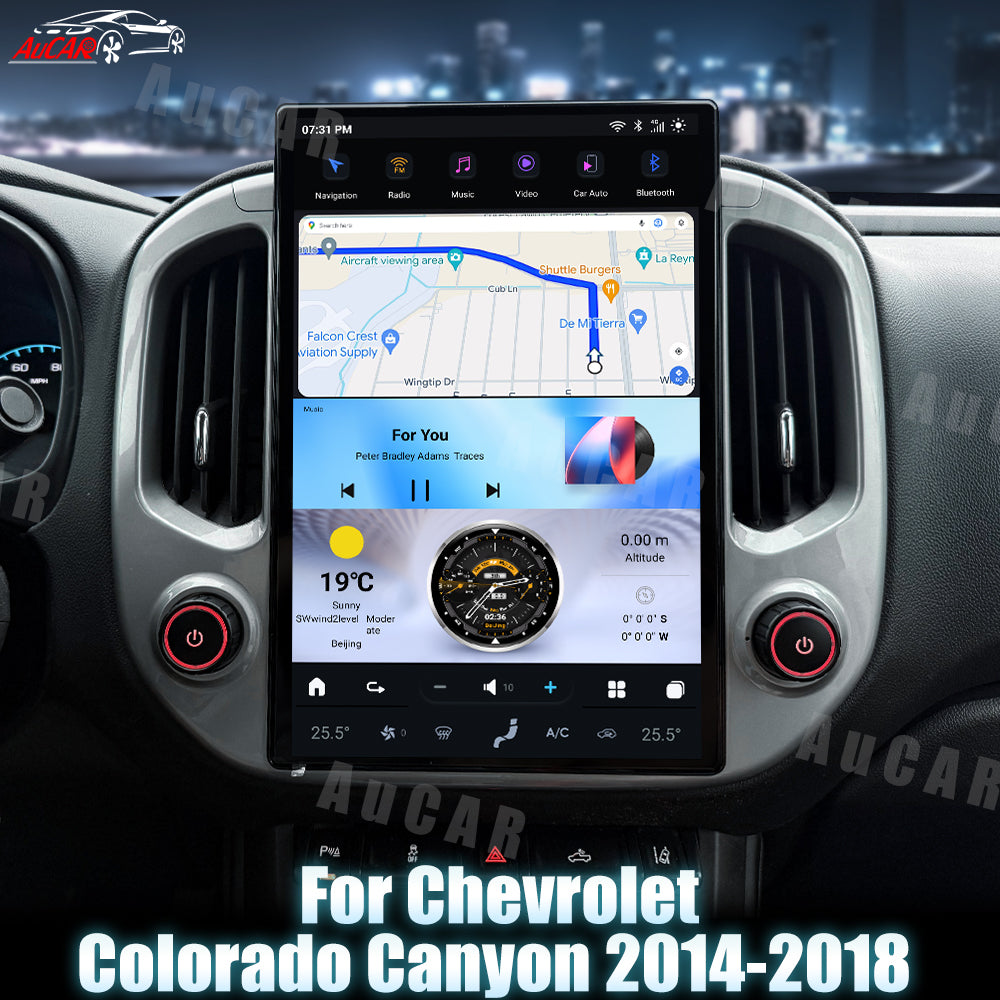 AuCar Tesla Android 13 14.4″ Car Radio GPS Navigation For Chevrolet Colorado 2014-2018
