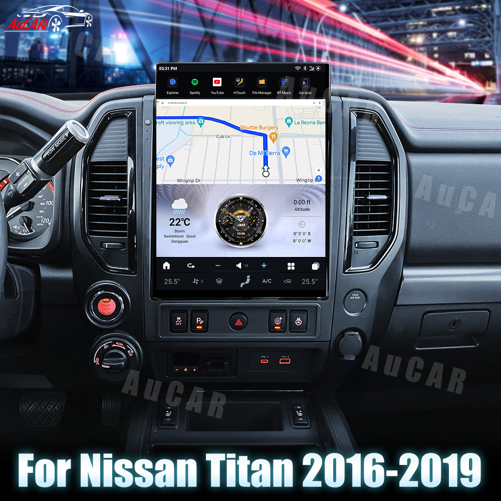 AuCar Tesla Android 15.6" Car Radio GPS Navigation For Nissan Titan 2016-2019