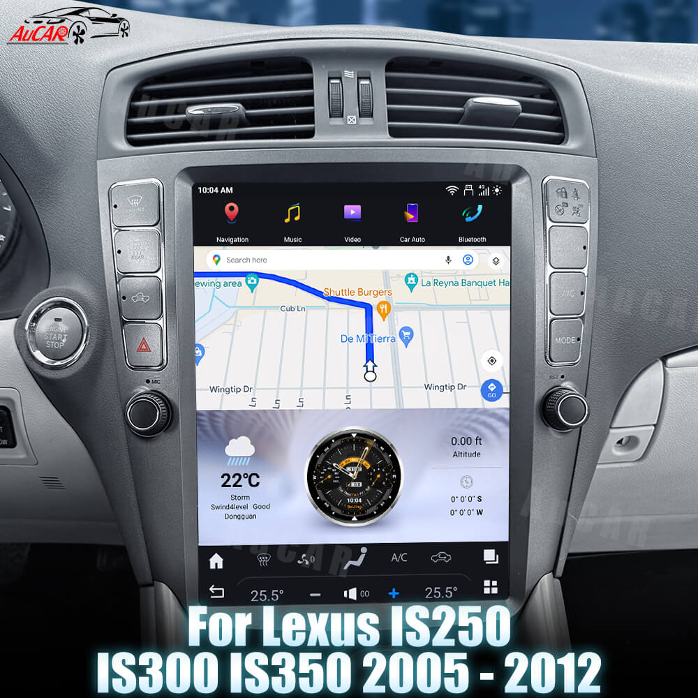 AuCar Tesla Android 12 12.1" Car Radio GPS Navigation For Lexus IS250 IS350 2005-2012