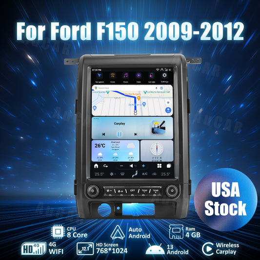 AuCar Tesla Android 13 12.1" Car Radio GPS Navigation For Ford F150 2009-2012