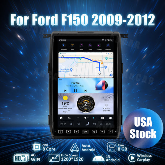AuCar Tesla Android 13 14.4" Car Radio GPS Navigation For Ford F150 F250 Raptor 2009-2012