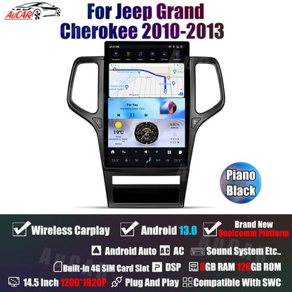 AuCar Tesla Android 13 14.5" Car Radio GPS Navigation For Jeep Grand Cherokee 2010-2013
