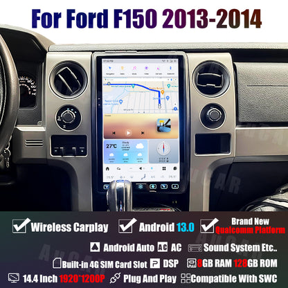 AuCar Tesla Android 13 14.4" Car Radio GPS Navigation For Ford F150 2013-2014