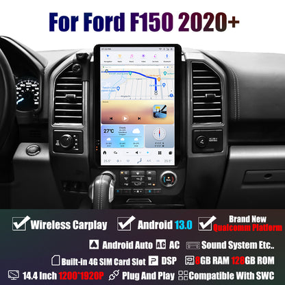 AuCar Tesla Android 13 14.4" Car Radio GPS Navigation For Ford F150 2015-2020