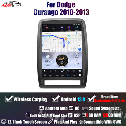 AuCar Tesla Android 13 12.1" Car Radio GPS Navigation For Dodge Durango 2010-2020