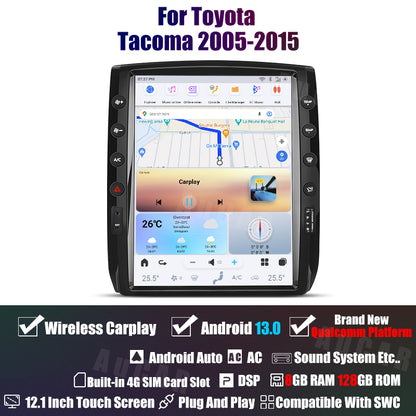 AUCARAUTO Tesla Android 13 12.1" Car Radio GPS Navigation For Toyota Tacoma 2005-2015