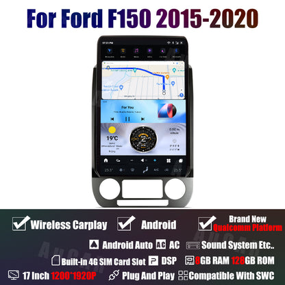 AuCar Tesla Android 17" Car Radio GPS Navigation For Ford F150 F250 Raptor 2015-2020