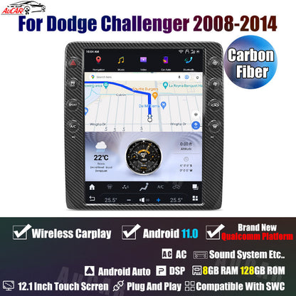 AuCar Tesla Android 13 12.1" Car Radio GPS Navigation For Dodge Challenger 2008-2014