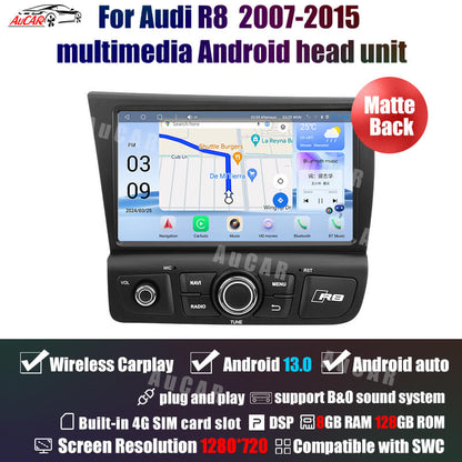 AuCar Audi R8 2007-2015 Android 13 head unit Car Radio GPS Navigation
