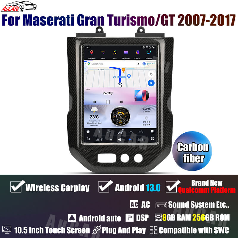 AuCar Tesla Android 13 10.5" Car Radio GPS Navigation For Maserati Gran Turismo/GT 2007-2017