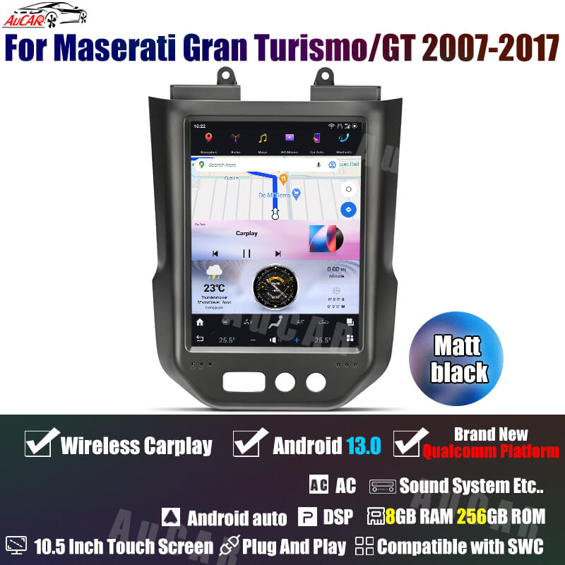 AuCar Tesla Android 13 10.5" Car Radio GPS Navigation For Maserati Gran Turismo/GT 2007-2017