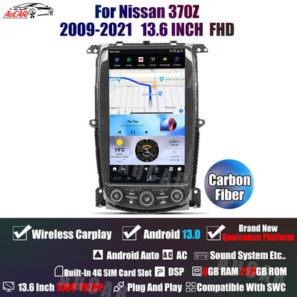 AUCAR Android 13 13.6“ Tesla Android System Car Radio Multimedia GPS Navigation For Nissan 370Z 2009-2021
