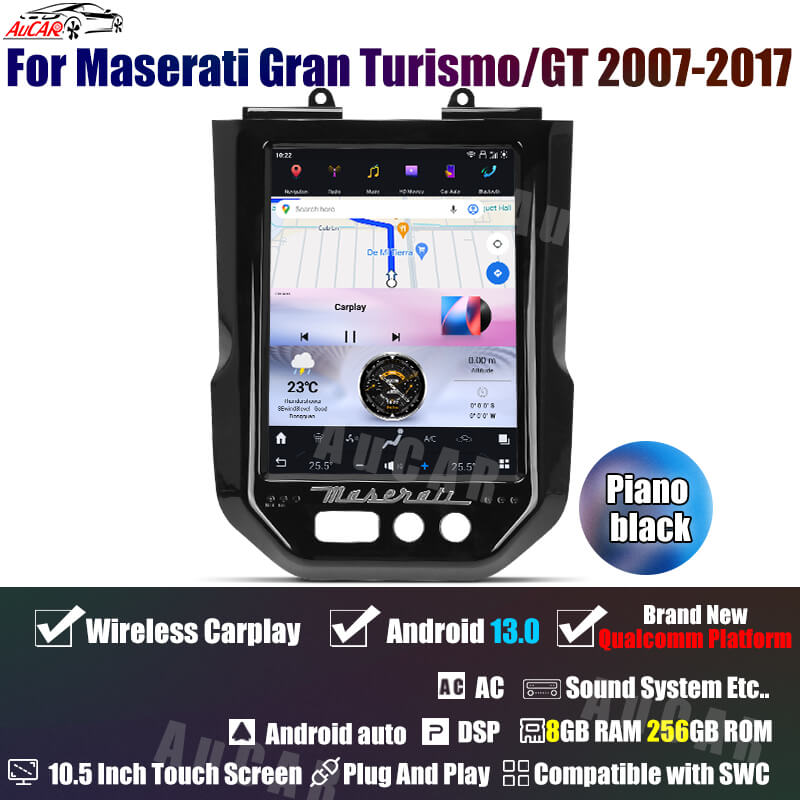 AuCar Tesla Android 13 10.5" Car Radio GPS Navigation For Maserati Gran Turismo/GT 2007-2017