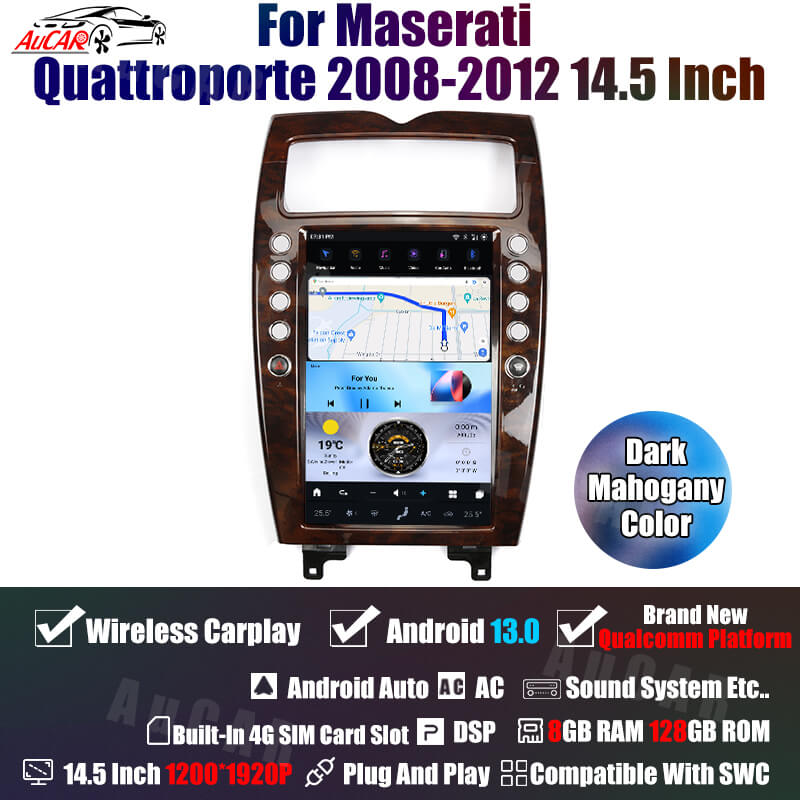 AuCar Tesla Android 13 14.5" Car Radio GPS Navigation For Maserati Quattroporte 2004-2012