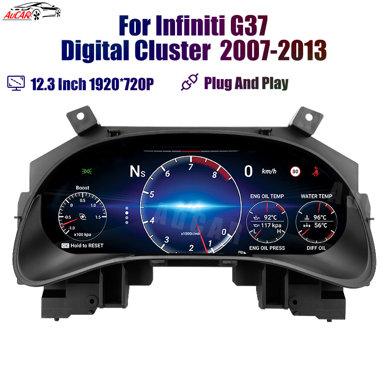 OPEN BOX AuCAR 12.3" Linux Instrument Cluster for Infiniti G37 2007-2013 Digital Cluster
