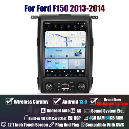 AuCar Tesla Android 13 12.1" Car Radio GPS Navigation For Ford F150 2013-2014