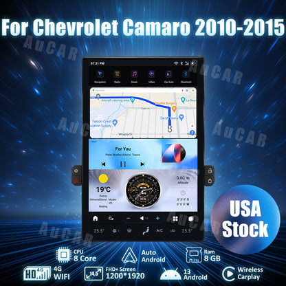 AuCar Tesla Android 13 14.5" Car Radio GPS Navigation For Chevrolet Camaro 2010-2015