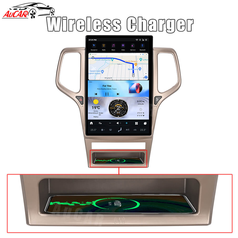 AuCar Tesla Android 13 14.5" Car Radio GPS Navigation For Jeep Grand Cherokee 2010-2013