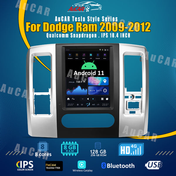 AuCar 10.4'' Android 11 Car Video Multimedia Stereo Player For Dodge Ram 2009-2012 Car Radio GPS Navigation Head Unit