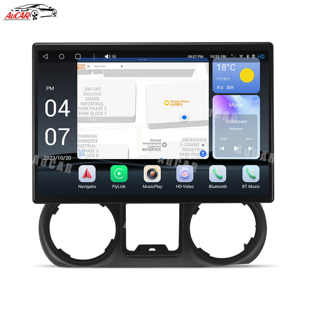 AuCar 15'' Android 13 Car Stereo Player GPS Navigation Jeep Wrangler 2011-2017